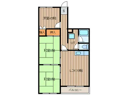 タウンヒル(3LDK/3階)の間取り写真