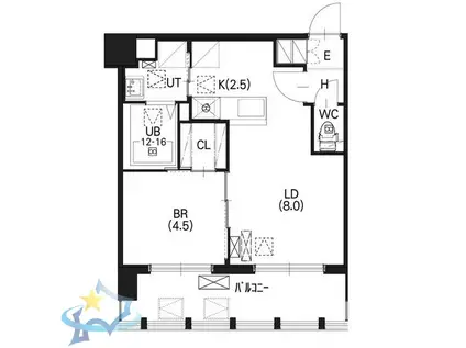 リシェス桑園(1LDK/8階)の間取り写真