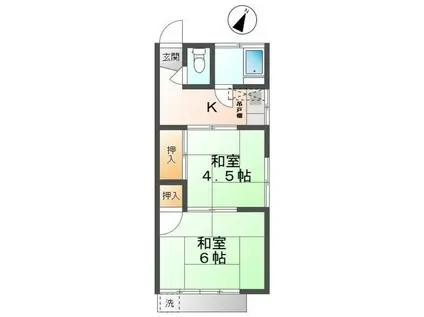 山崎荘(2K/1階)の間取り写真