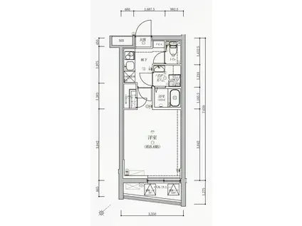 ヴォーガコルテ上板橋(1K/2階)の間取り写真