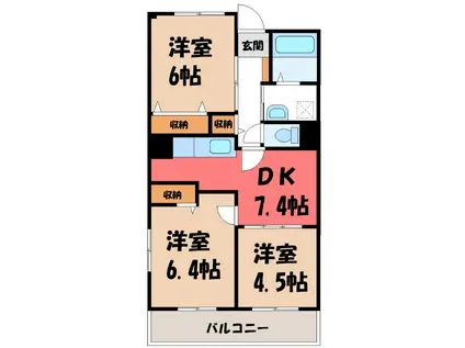 グランドプレステージ(3DK/2階)の間取り写真