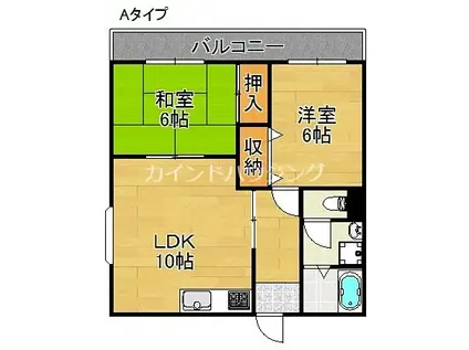 グランドコート エヌ(2LDK/6階)の間取り写真