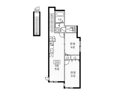 ミハス新大塚(2DK/2階)の間取り写真