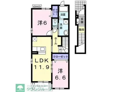 ウィズ AMK(2LDK/2階)の間取り写真