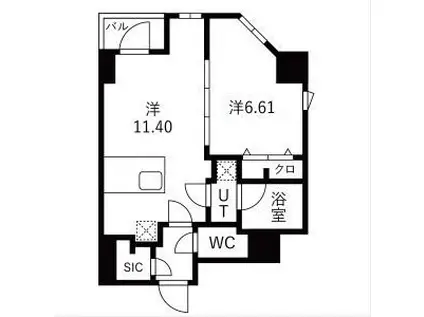 OAKLANCE森下(1LDK/7階)の間取り写真