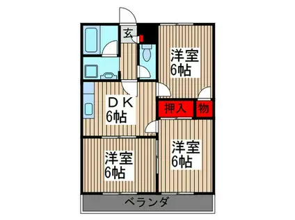 第3田中ハイツ(3DK/2階)の間取り写真