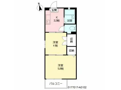 MASTモト A(2K/1階)の間取り写真