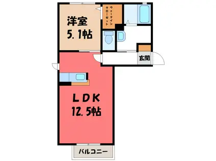 パストラル(1LDK/1階)の間取り写真