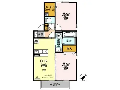 セントポーリアIV(2DK/2階)の間取り写真
