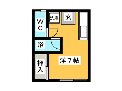 ニューハイツ明峰(ワンルーム/1階)の間取り写真