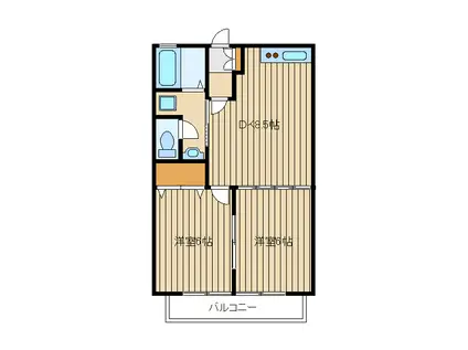 フォーリーフ(2DK/1階)の間取り写真