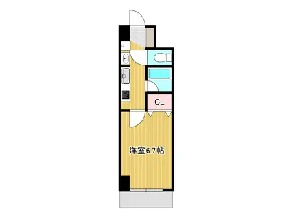 ケイズプレイス旦過(1K/6階)の間取り写真