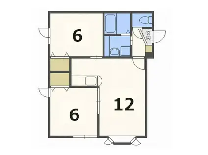 グランドマミ(2LDK/2階)の間取り写真
