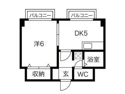 BELONG香里園(1DK/3階)の間取り写真