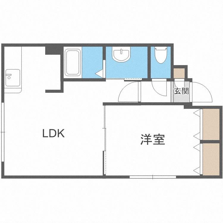 クリアフィールド(1LDK/2階)の間取り写真
