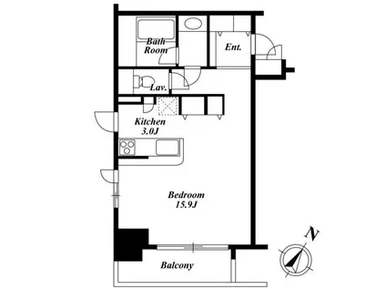 KDXレジデンス白金Ⅰ(1K/9階)の間取り写真