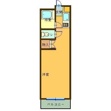 リバティ東伊場(1DK/2階)の間取り写真