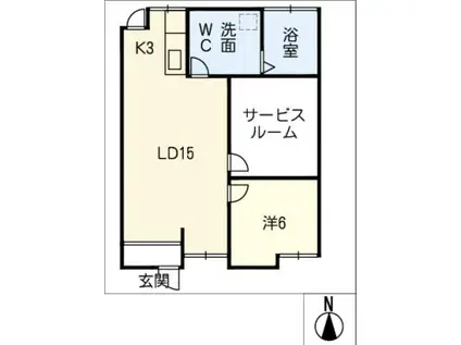 キネレット(1SLDK/1階)の間取り写真
