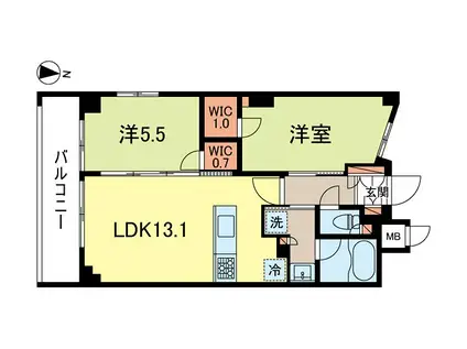スプリングスクエア永福(2LDK/2階)の間取り写真