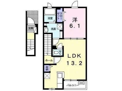 マニフィック(1LDK/2階)の間取り写真