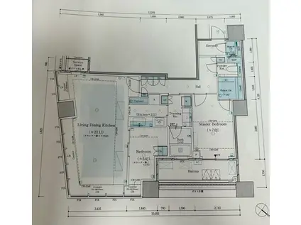 パークタワー勝どきサウス(2LDK/41階)の間取り写真
