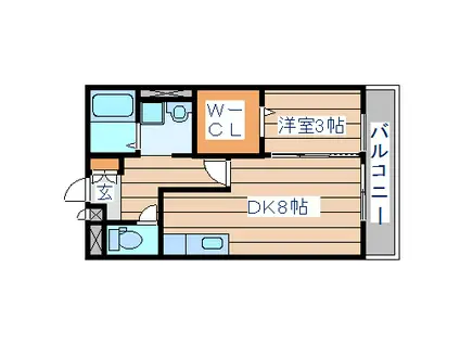 カナディアンコート平成(1LDK/3階)の間取り写真