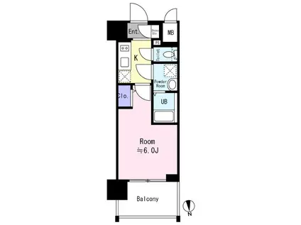 エスリード大阪城イースト(1K/3階)の間取り写真