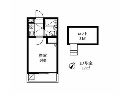 ベルデ大岡山(1K/1階)の間取り写真