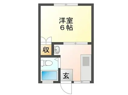 パナハイツ魚橋(1LDK/1階)の間取り写真