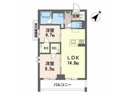 CLASSEUM連坊II(2LDK/2階)の間取り写真