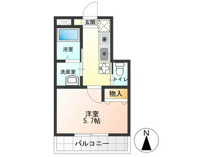 パストラル国立(1K/1階)の間取り写真