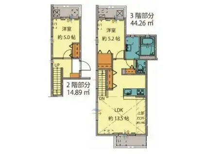 グルーブメゾンVIII(2LDK/2階)の間取り写真