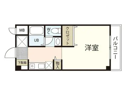 高須カーサベルデ(ワンルーム/3階)の間取り写真