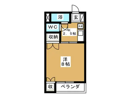 メイツ博美(1K/1階)の間取り写真