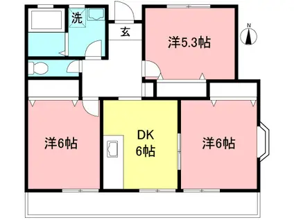 オデッセイII(3DK/1階)の間取り写真