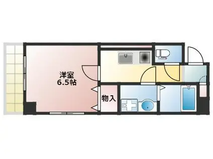 ビーフォレスト明石(1K/5階)の間取り写真