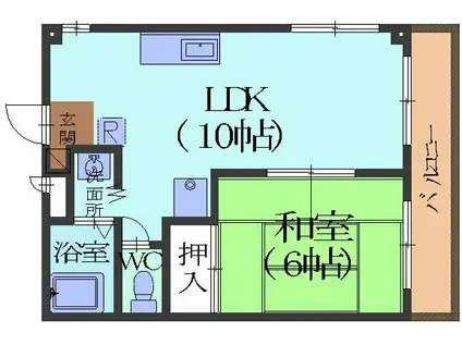 Uコーポラス(1LDK/3階)の間取り写真