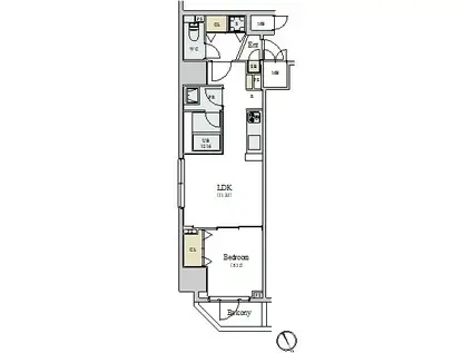 ロイジェント新橋(1LDK/2階)の間取り写真