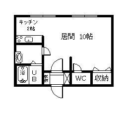 コーポワク(ワンルーム/2階)の間取り写真