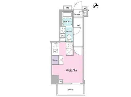 ログ武蔵小山(ワンルーム/7階)の間取り写真