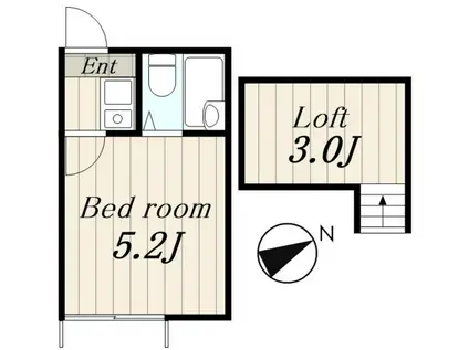 ダイヤモンドハイツ(1K/1階)の間取り写真