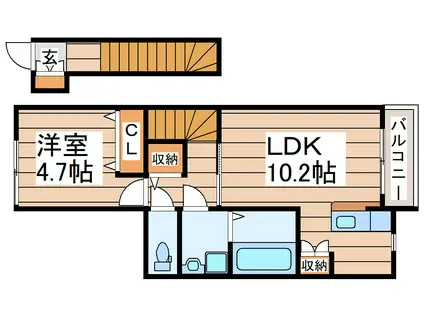 TOP RANGE ARAI(1LDK/2階)の間取り写真