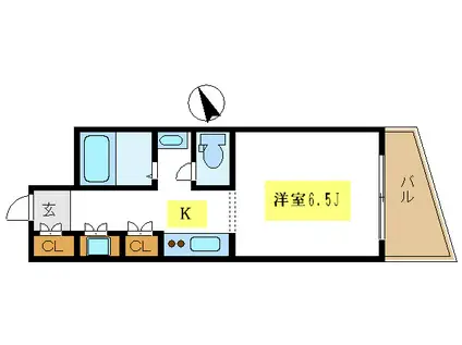 ミコノス(1K/3階)の間取り写真