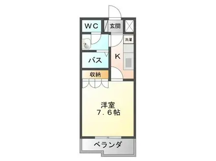 ハイツルミナス(1K/2階)の間取り写真