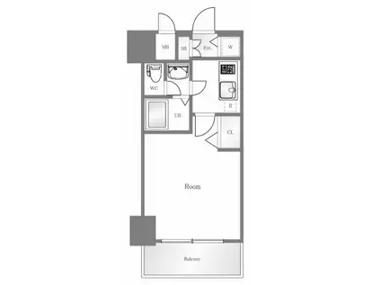 メゾン・ド・ヴィレ 日本橋浜町(1K/4階)の間取り写真