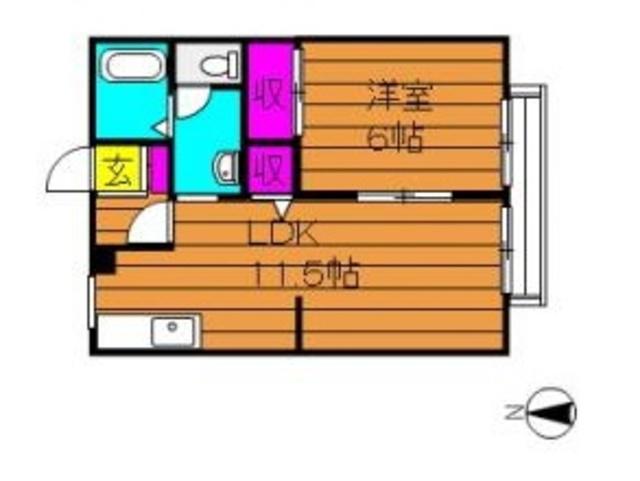 サンライフチェリオ(1LDK/2階)の間取り写真