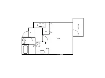 クレセント尼子(1K/4階)の間取り写真