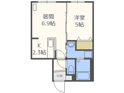 ROSE WOOD N12(1LDK/4階)の間取り写真