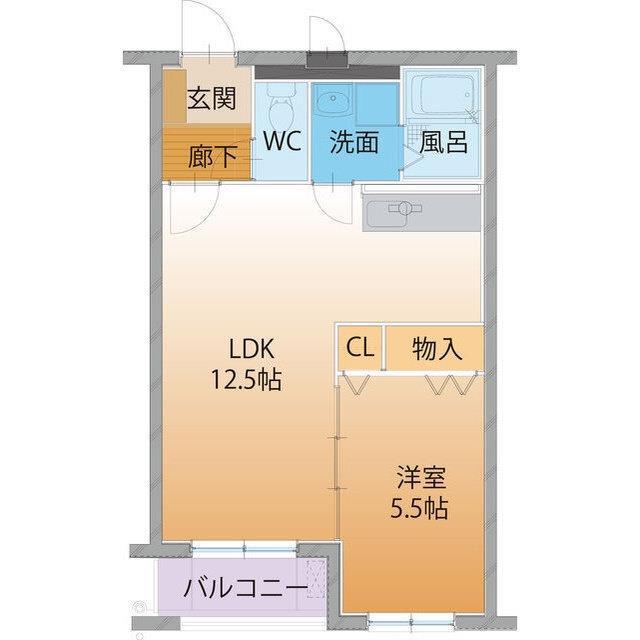 ハートフルコパンはやし(1LDK/1階)の間取り写真