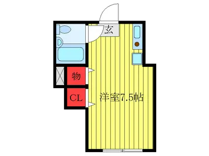 エスパスコンフォルターブル(ワンルーム/1階)の間取り写真